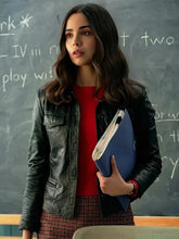 Alex Film The Life List 2025 Sofia Carson Black Leather Jacket